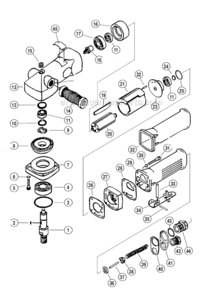 Page A Diagram and Parts List for 51458  Dynabrade Sander Polisher