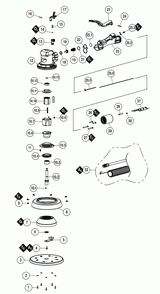 Section 1 Diagram and Parts List for 58660  Dynabrade Sander