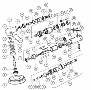 Page A Diagram and Parts List for 51600  Dynabrade Sander Polisher