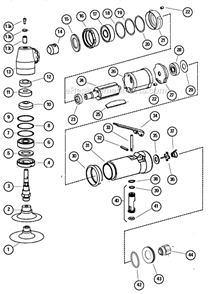 Page A Diagram and Parts List for 51821  Dynabrade Sander Polisher