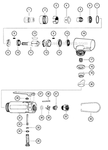 Page A Diagram and Parts List for 52216  Dynabrade Grinder