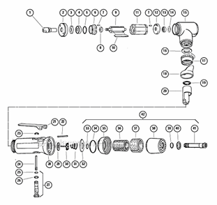 Page A Diagram and Parts List for 52251  Dynabrade Grinder