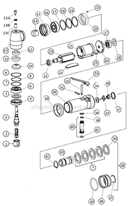 Part Location Diagram of 53879 Dynabrade Housing