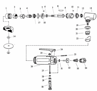 Page A Diagram and Parts List for 52420  Dynabrade Saw