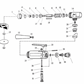 Page A Diagram and Parts List for 52430  Dynabrade Saw