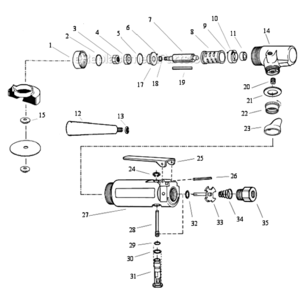 Page A Diagram and Parts List for 52431  Dynabrade Saw