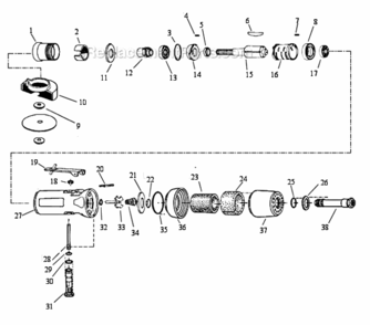 Page A Diagram and Parts List for 52435  Dynabrade Saw