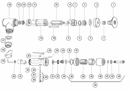 Page A Diagram and Parts List for 52500  Dynabrade Sander Polisher
