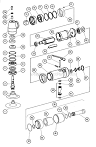 Page A Diagram and Parts List for 52522  Dynabrade Sander Polisher