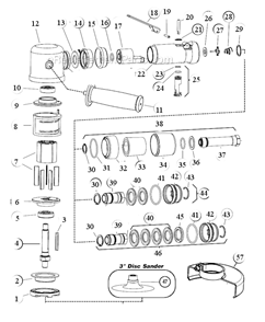 Page A Diagram and Parts List for 52558  Dynabrade Sander Polisher