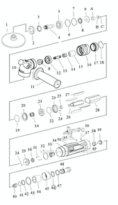 Page A Diagram and Parts List for 52565  Dynabrade Sander Polisher