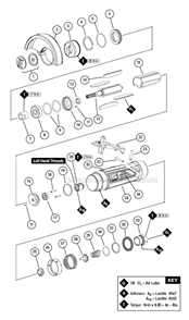 Page A Diagram and Parts List for 52575  Dynabrade Angle Grinder