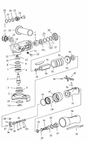 Page A Diagram and Parts List for 52636  Dynabrade Angle Grinder