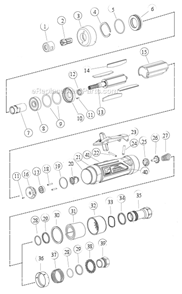 Page A Diagram and Parts List for 52686  Dynabrade Grinder