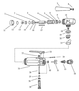 Page A Diagram and Parts List for 52702  Dynabrade Grinder