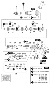 Part Location Diagram of 96214 Dynabrade Bearing Removal Tool