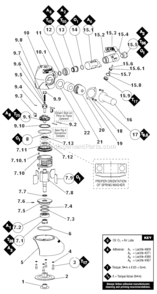 Page A Diagram and Parts List for 53245  Dynabrade Grinder