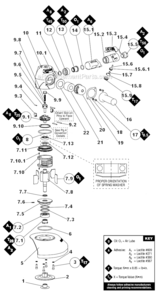 Page A Diagram and Parts List for 53249  Dynabrade Grinder