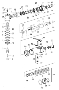 Page A Diagram and Parts List for 53425  Dynabrade Grinder