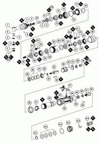 Section 1 Diagram and Parts List for 55580  Dynabrade Drill
