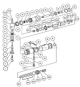 Page A Diagram and Parts List for 54374  Dynabrade Grinder