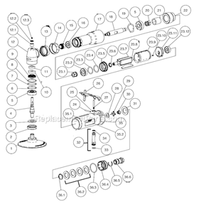 Page A Diagram and Parts List for 54409  Dynabrade Sander Polisher