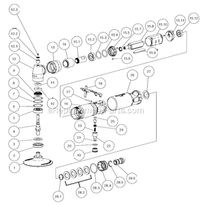 Page A Diagram and Parts List for 54421  Dynabrade Sander Polisher