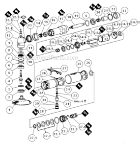 Page A Diagram and Parts List for 54430  Dynabrade Sander Polisher