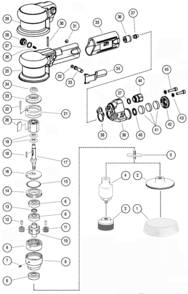 Page A Diagram and Parts List for 54481  Dynabrade Sander Polisher