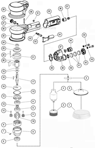 Page A Diagram and Parts List for 54483  Dynabrade Sander Polisher