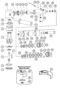 Page A Diagram and Parts List for 57127  Dynabrade Angle Grinder