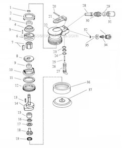 Page A Diagram and Parts List for 57530  Dynabrade Sander Polisher