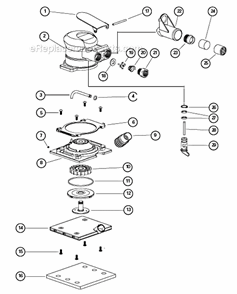 Page A Diagram and Parts List for 57929  Dynabrade Sander Polisher