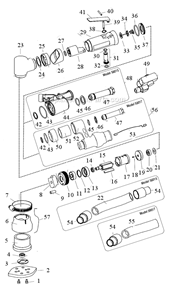 Part Location Diagram of 51895 Dynabrade Housing
