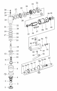 Part Location Diagram of 30722 Dynabrade Housing