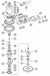 Page A Diagram and Parts List for 58436  Dynabrade Sander Polisher