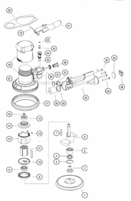 Part Location Diagram of 56581 Dynabrade Housing Grip