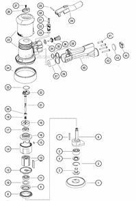 Part Location Diagram of 64474 Dynabrade Housing