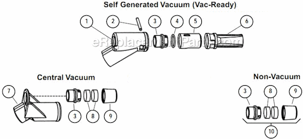 Page B Diagram and Parts List for 59000  Dynabrade Sander Polisher