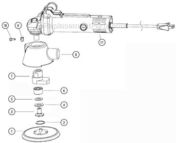 Page B Diagram and Parts List for 59304  Dynabrade Sander Polisher