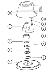 Orbital/Shroud Diagram and Parts List for 59307  Dynabrade Sander Polisher