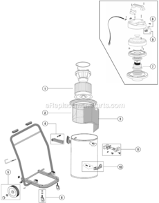 Page B Diagram and Parts List for 61304  Dynabrade Upright Vacuum