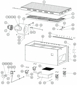 Page A Diagram and Parts List for 64205  Dynabrade Sanding Table