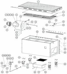 Page A Diagram and Parts List for 64206  Dynabrade Sanding Table