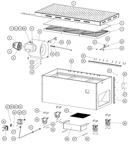 Page A Diagram and Parts List for 64210  Dynabrade Sanding Table