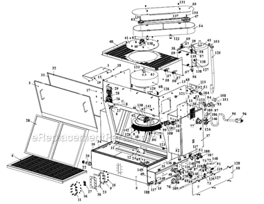 Page A Diagram and Parts List for 64350  Dynabrade Sanding Table