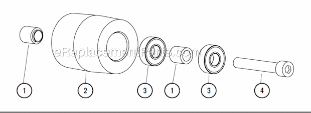 Tension Roll Diagram and Parts List for 64881  Dynabrade Grinder