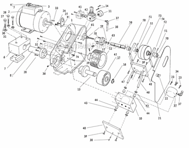 Part Location Diagram of 65335 Dynabrade Electric Assembly