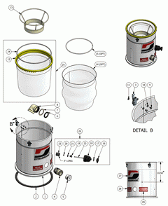 Part Location Diagram of 62470 Dynabrade FILTER CHAMBER