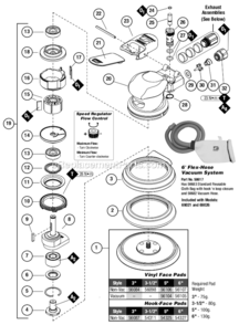 Page A Diagram and Parts List for 69021  Dynabrade Sander Polisher